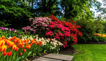 Vibrant flowerbed display