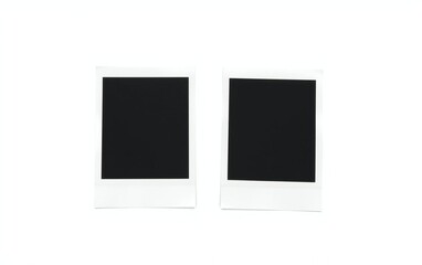 Blank instant photo mockup isolated on white