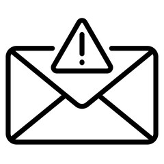 Warning Email Icon: Alert Message Symbol