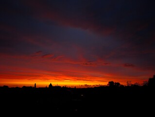sunset in the city