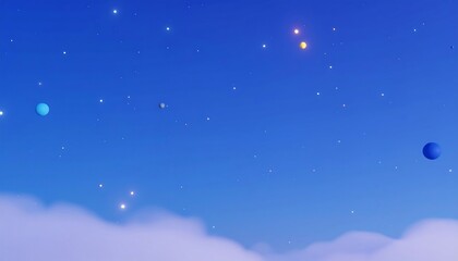 Naklejka premium Cosmic clouds and starry night