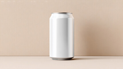 Elegant beverage can for mockup displayed against a neutral background, showcasing a clean and modern design for promotional use in marketing materials