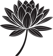 Obraz premium Elegant Black Lotus Flower Illustration