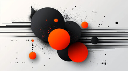 Obraz premium Abstract red, orange, and black geometric art background