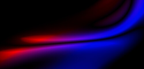 Dark blue digital abstract background with ultraviolet neon glow, blurry light lines, waves