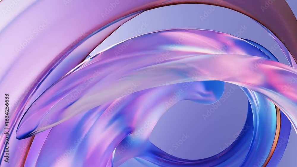 Poster 3d rendering of abstract glass transformation background animation