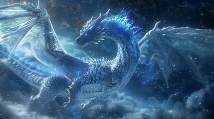 A laboratory scene showing a massive dragon restrained in a high-tech containment chamber, scientists using advanced bioengineering equipment to modify its DNA strands displayed on holographic screen