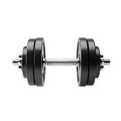 Fototapeta premium Achieve your fitness goals with this sleek, 3D adjustable dumbbell, perfect for any home gym or professional training session, symbolizing strength and dedication on a transparent background