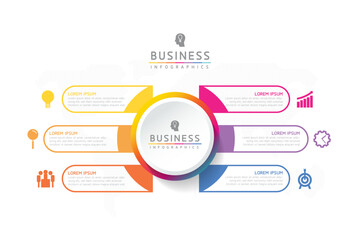 Vector business Presentation Connecting Steps Infographic Template