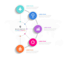 Fototapeta premium Vector business Presentation Connecting Steps Infographic Template
