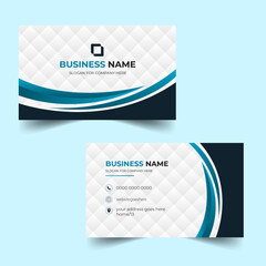 Corporate and modern Business Card Layout with Blue Accents