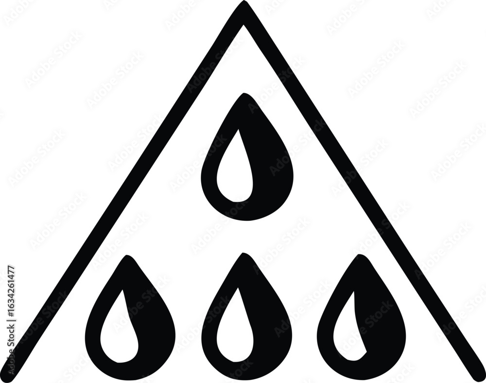 Aufkleber abstract geometric symbol featuring a triangle encompassing three stylized water droplets arranged i