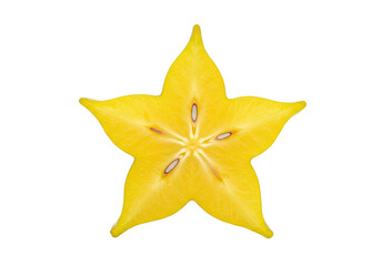 Fototapeta premium Isolated Cut Star Fruit, Fresh and Vibrant
