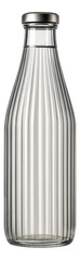 Obraz premium Tall, tapered glass bottle with a ribbed texture and metal cap, commonly used for fruit cordials.