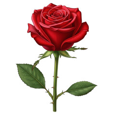 Fototapeta premium Beautiful red rose isolated on transparent background