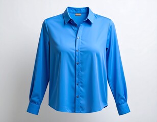 Stylish Blue Button-Down Shirt Isolated