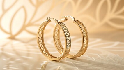 Elegant 14k Yellow Gold Open Filigree Hoop Earrings Fashionable Statement Jewelry
