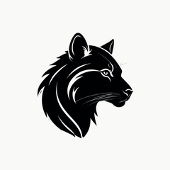 Fototapeta premium Minimalist Wolf Head Profile Black and White Animal Illustration