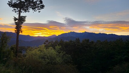 Majestic Sunrise over Alishan's Mountain Range, Taiwan