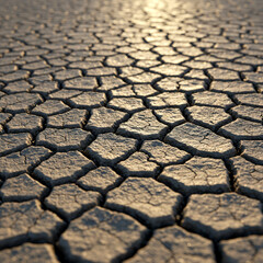 Ultra closeup of cracked desert soil texture	