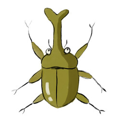 Adorable Stag Beetle with a Blank Stare (Cute PNG Illustration)