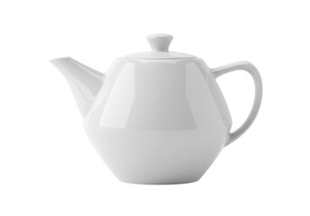 Isolated Classic White Teapot with Simple Elegant Design