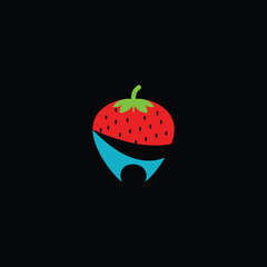 Charming dental logo concept combining tooth shape and strawberry form.