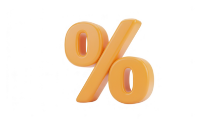 Percentage Symbol - 3D Rendered, Isolated
