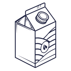Minimalist milk carton with fruit slice design dairy