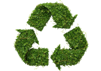 Isolated Vine Covered Recycle Symbol, Environmental Theme