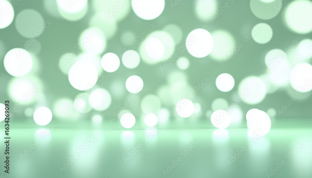 Poster soft light green blur wall with abstract bokeh effect. this image showcases a dreamy and atmospheric