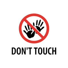 Fototapeta premium Dont touch prohibition sign with hands symbol warning