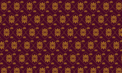 Elegant Seamless Floral Vector Pattern with Geometric Motif – Traditional Ethnic Style Background