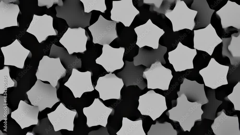 Poster abstract geometric star pattern animation with dynamic light and shadow play