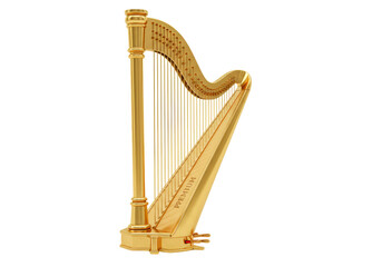Isolated Golden Premium Harp