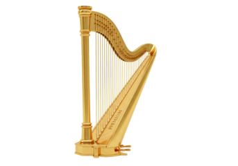 Isolated Golden Premium Harp