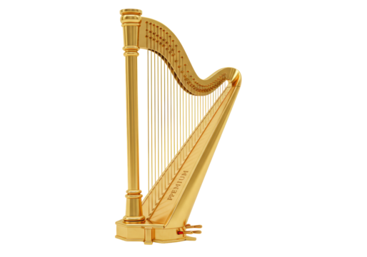 Isolated Golden Premium Harp