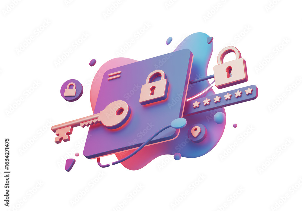 Poster isolated multi-layered data security with key and password