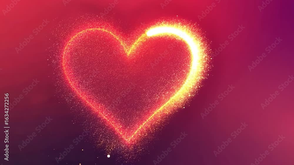 Poster vibrant and colorful heart design glowing particles create romantic background with smooth gradient 