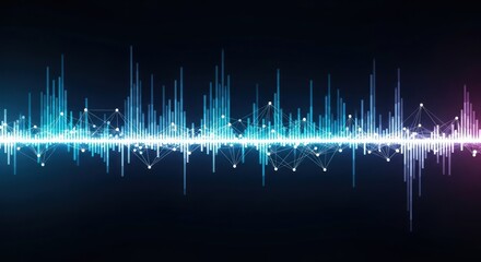Luminous Digital Waveform with Interconnected Plexus Network