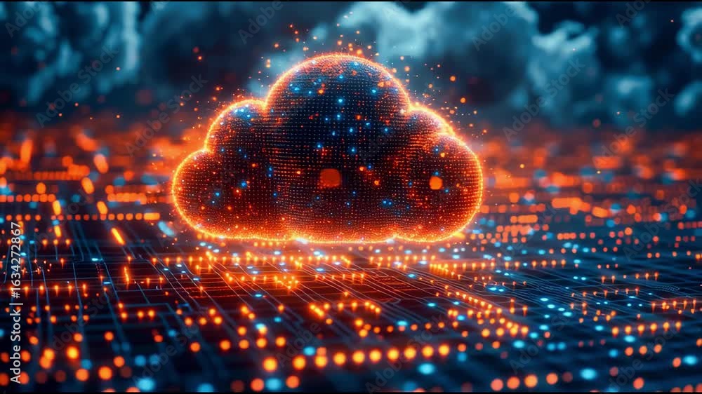 Poster a luminous cloud consisting of many small, shimmering particles.