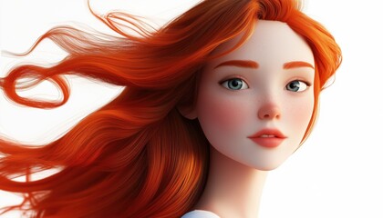 Obraz premium Stunning Red-Haired Young Woman Poses Outdoors For A Portrait Shoot Depicting Her Beauty And Grace.