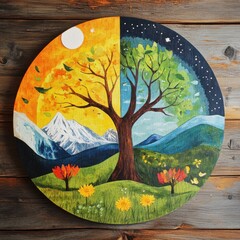 circle diagram weather tracking tool, Montessori-inspired layout