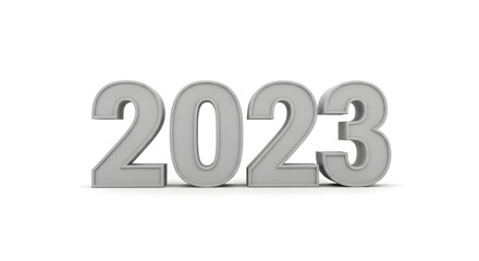 3D Render of the Year 2023 on White Background