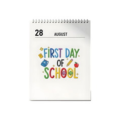 Calendar Showing August 28th First Day of School