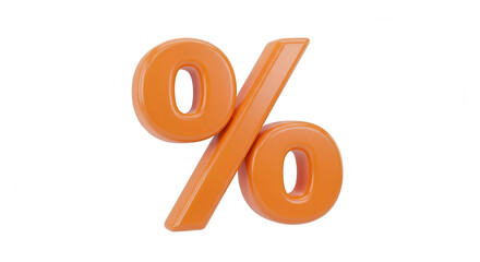  Percentage Symbol - 3D Rendered, Isolated