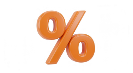  Percentage Symbol - 3D Rendered, Isolated