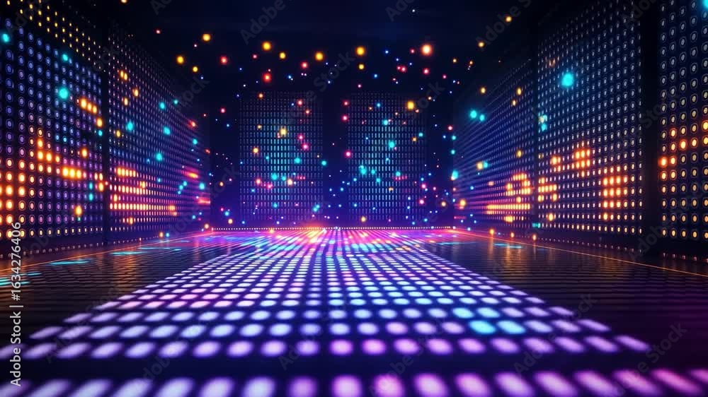 Poster vibrant and colorful digital background with illuminated lights creating energetic atmosphere for ev