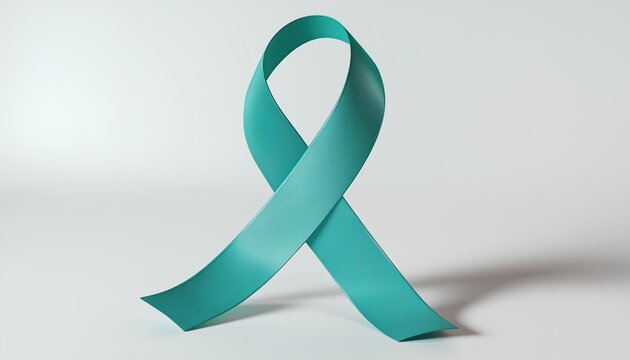 September Is Thyroid Cancer Awareness Month - A Time To Spread Awareness About Thyroid Health And Wellness Through Realistic Teal Ribbon Calligraphy Posters.