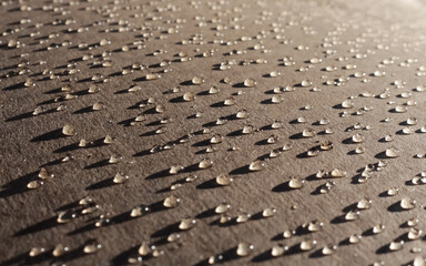 drops of water on cardboard